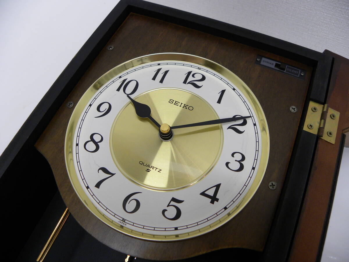 時計祭 セイコー クオーツ PQ823B 掛け時計 SEIKO ボンボン時計 振り子 QUARTZ_画像4