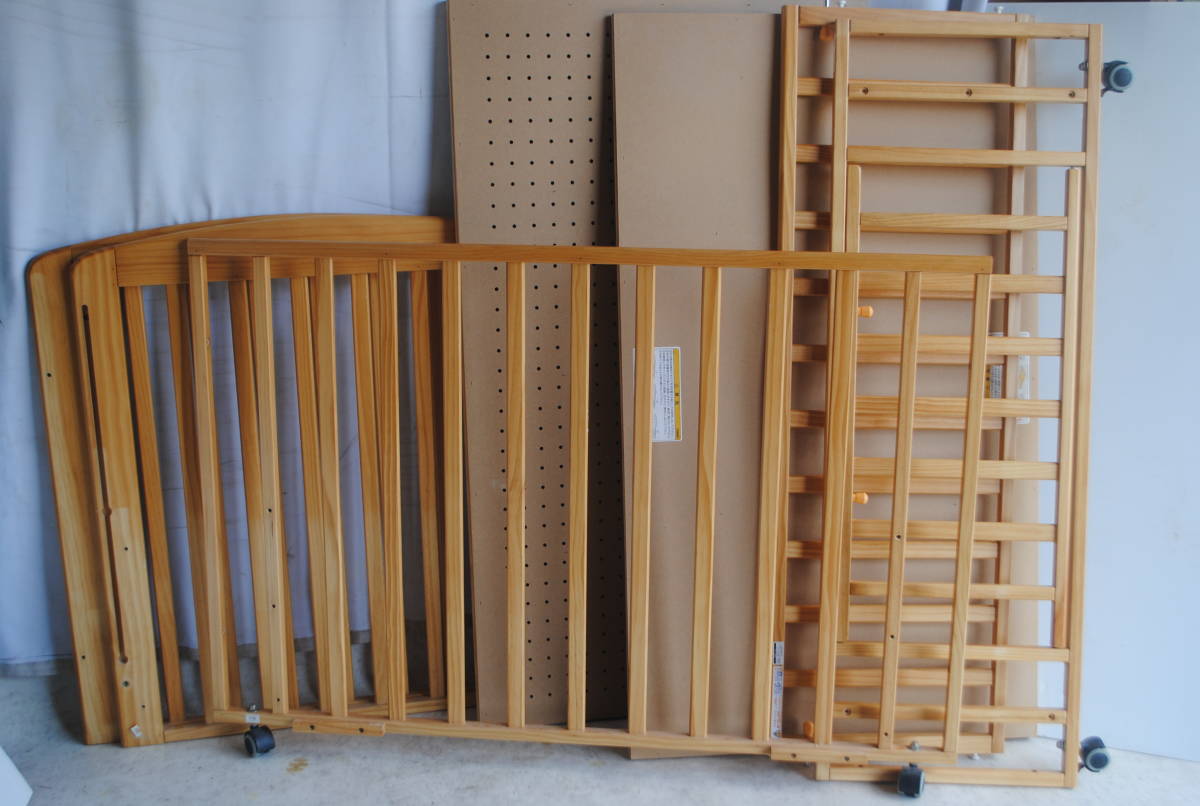 の33.KATOJI　ベビーベッド　木製　床板高さ調節可能　組立式　ベッド下収納　02127　121113FS-0074_画像10