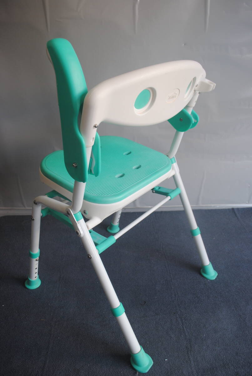 hi290.SHIMA folding shower chair bath chair comfort hot water DX assistance nursing green 