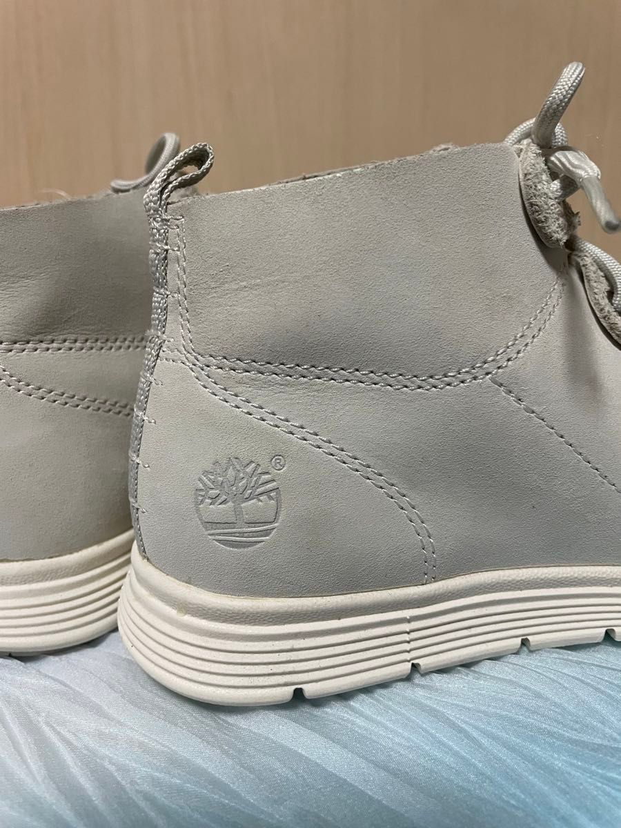 Timberland ティンバーランド スニーカー ブーツ ハイカット 22.5cm レザー&布地 ライトグレー系