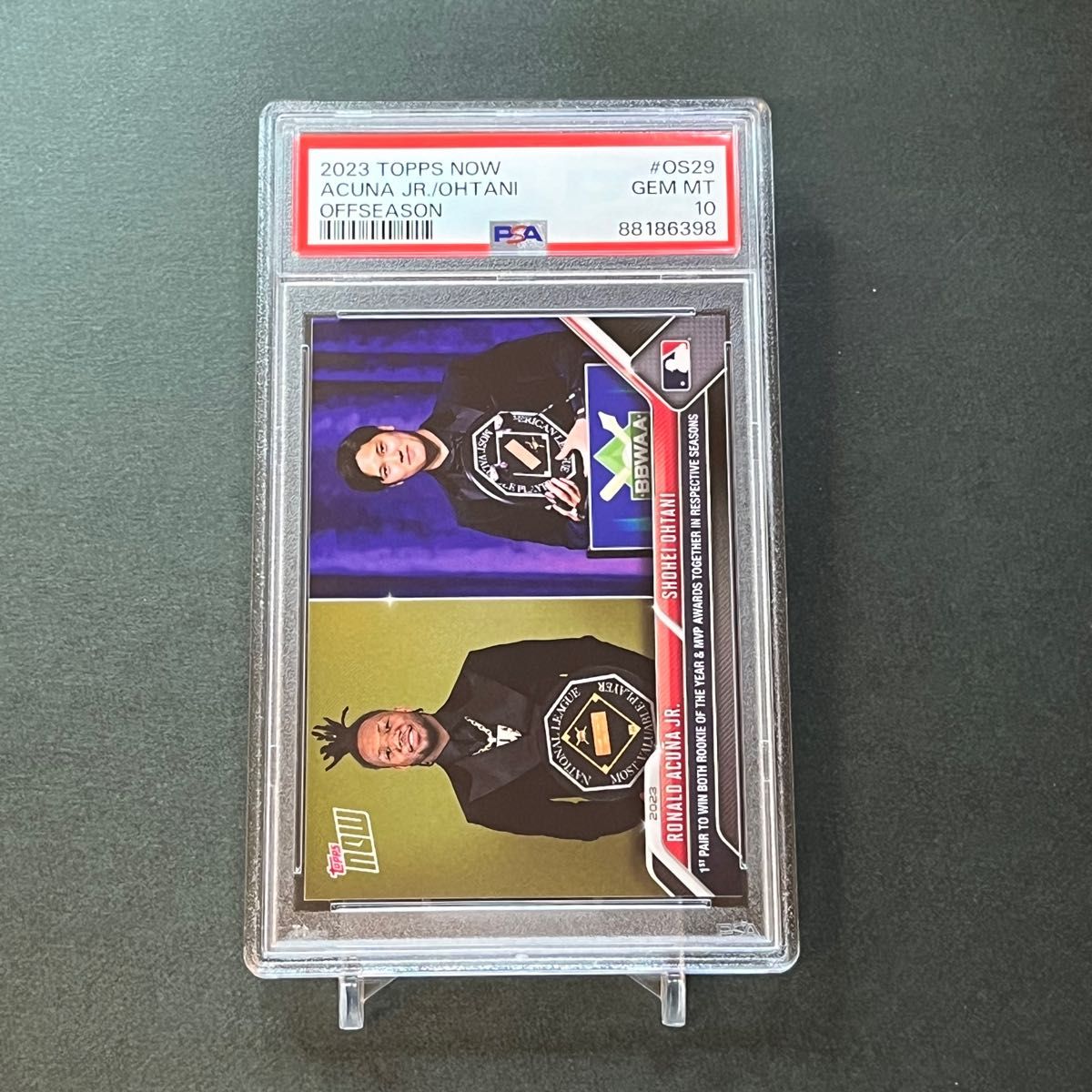 【PSA10】PSA専用袋入!両リーグMVP受賞者コラボ　大谷翔平&アクーニャJr. 2023 Topps now OS29