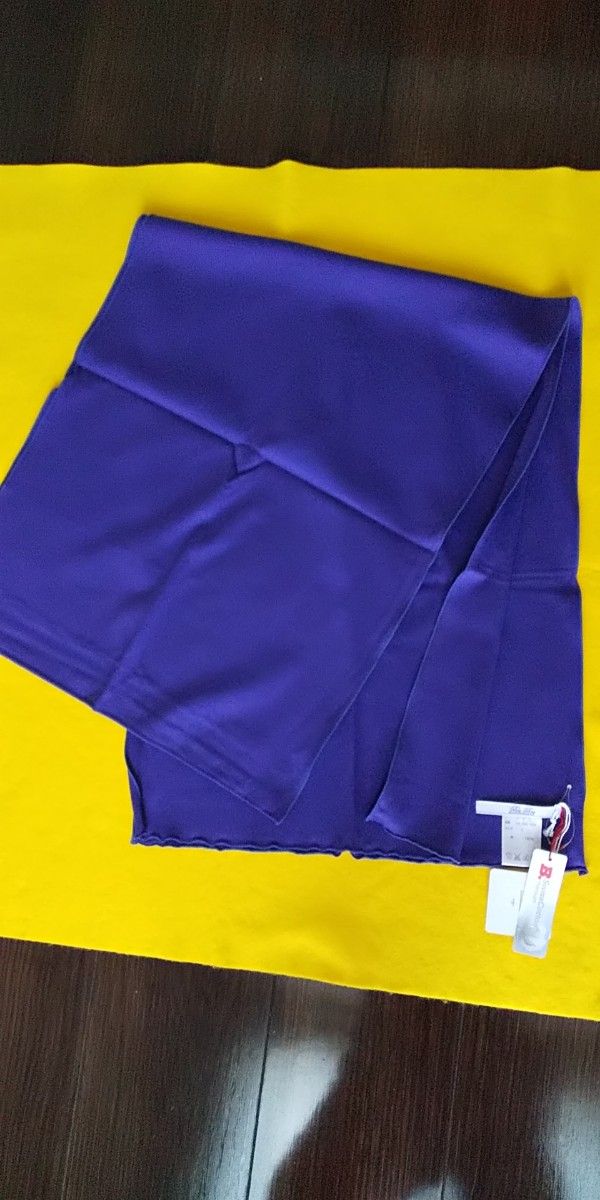 お買い得　未使用　タグ付き　青紫　ロングストール　日本製　百貨店購入　高級綿100%　Blu Bre ブルブレ　パープル　