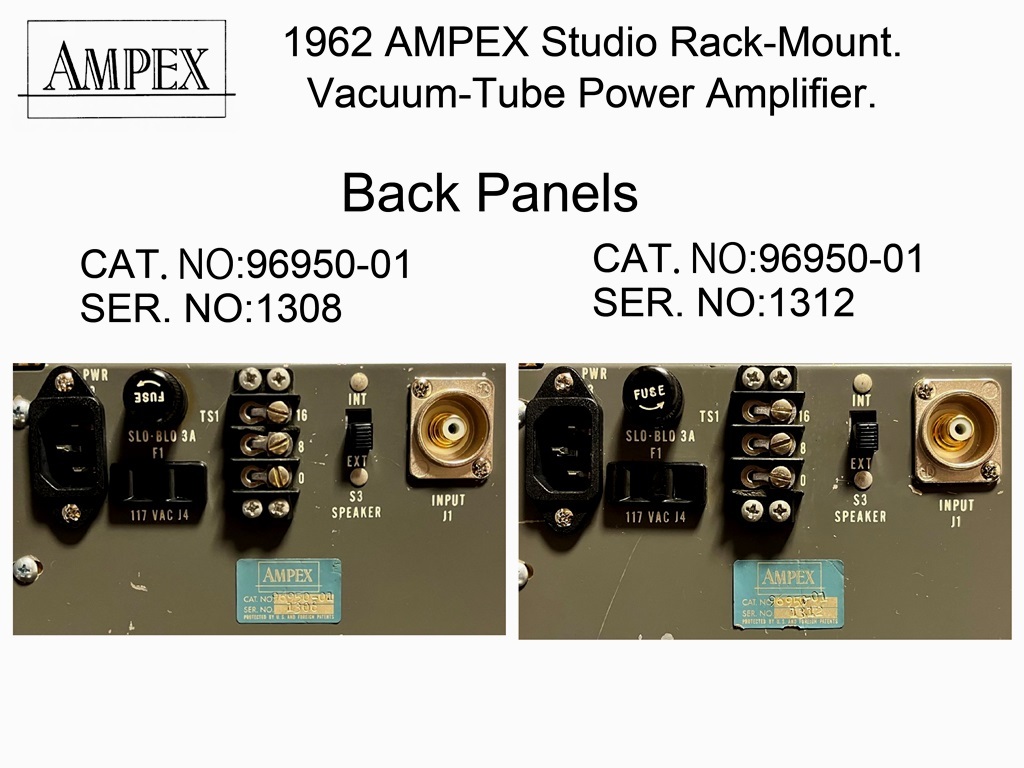 100円スタート！『AMPEX SA10 スタジオモニター・40W 真空管パワーアンプ 2台ペア オーバーホール施工済み 入力プラグ付属』の画像9