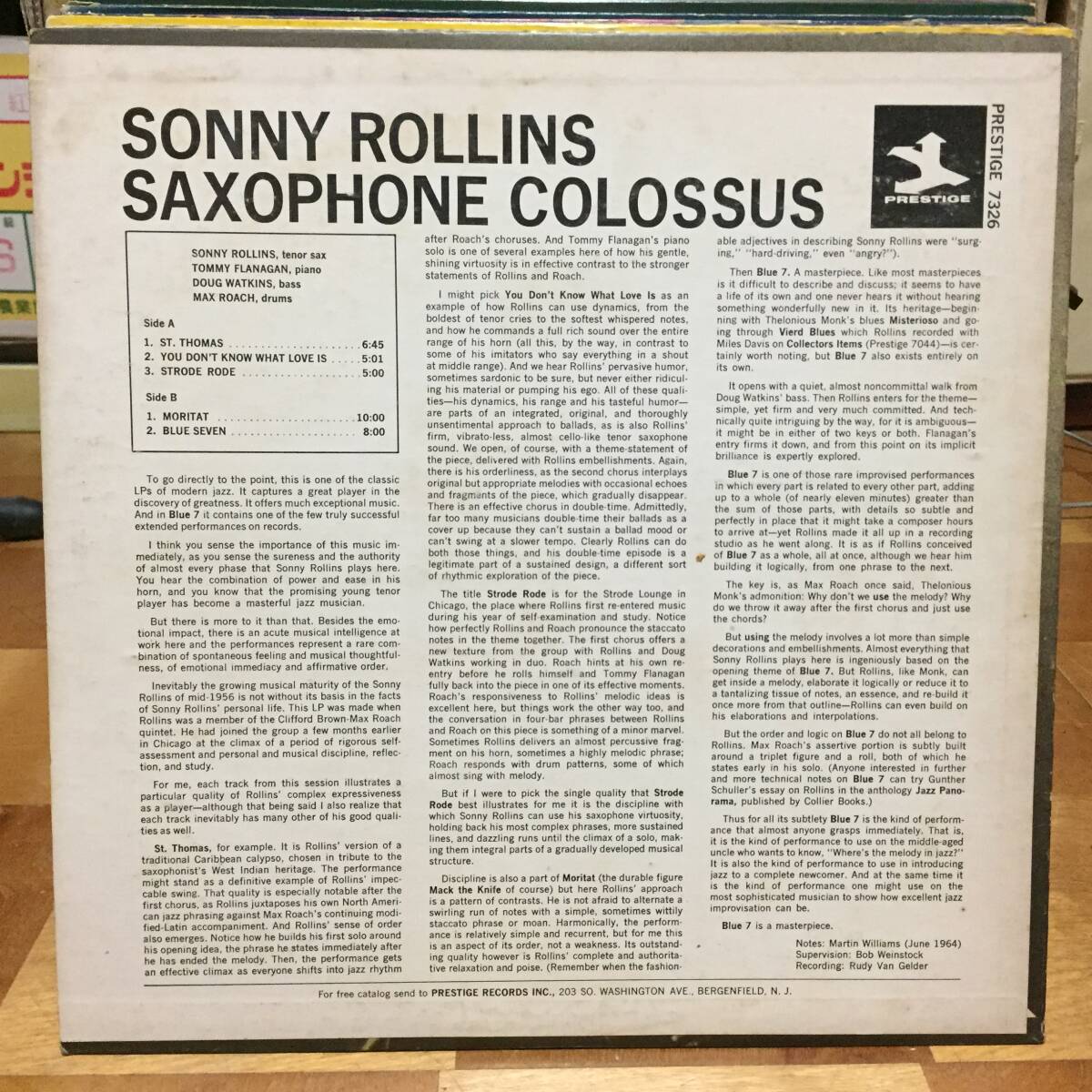 Sonny Rollins/Saxophone Clossus(Prestige RVG)_画像2