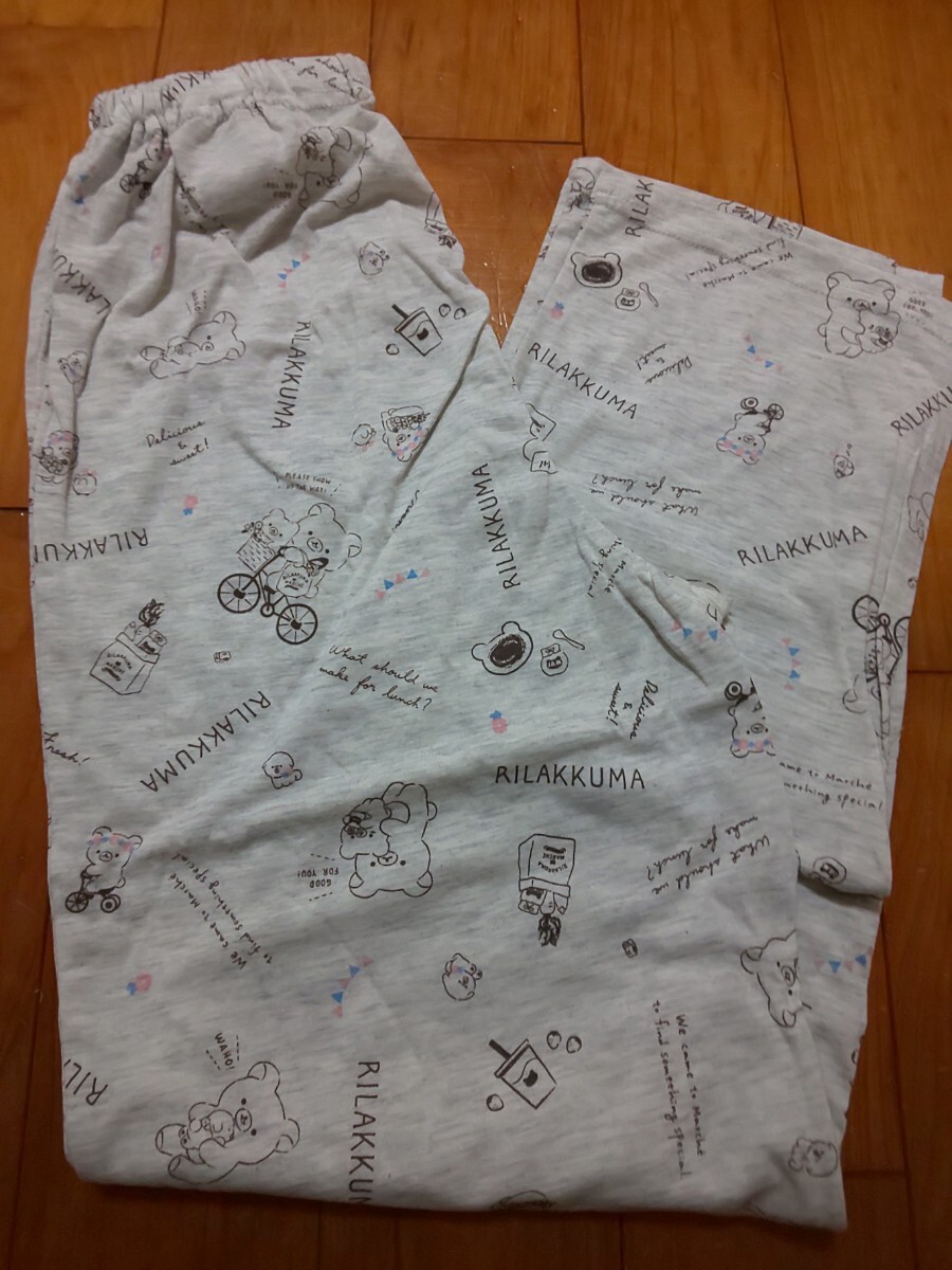 リラックマ パジャマ 150 上下セット ルームウェア 長ズボン 半袖 半袖パジャマ チャイロイコグマの画像4
