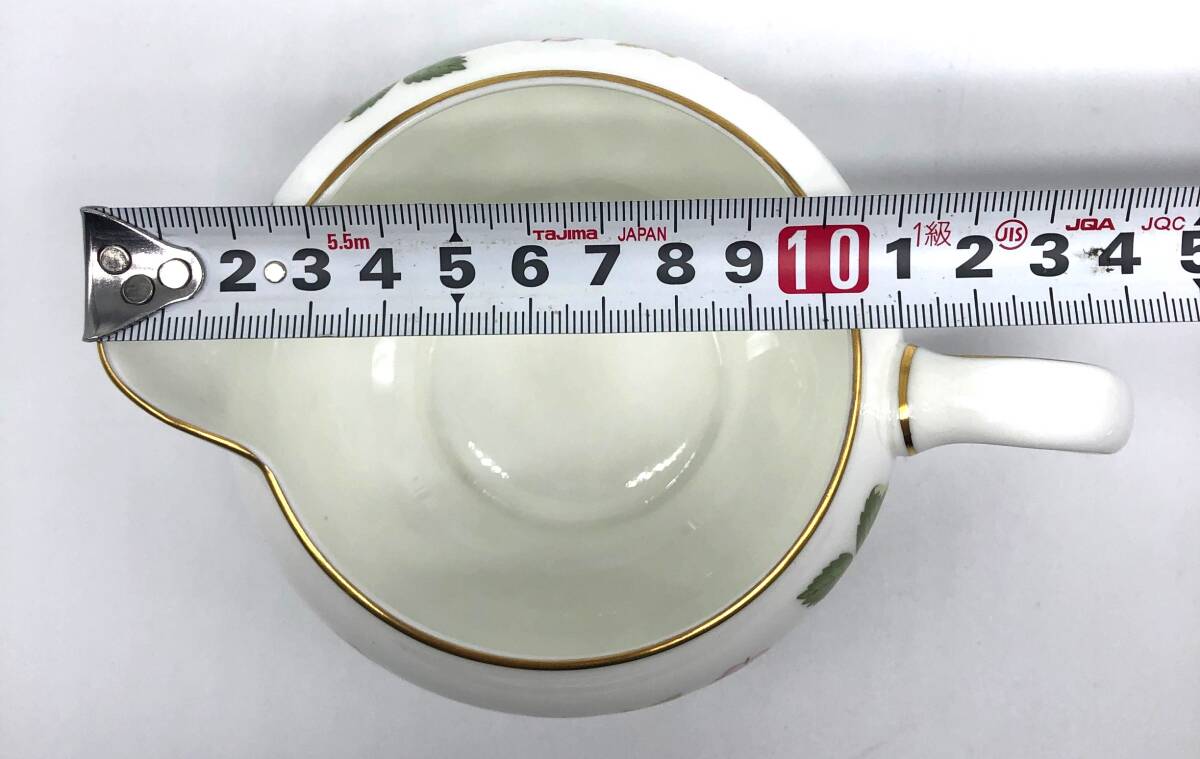 【中古美品】WEDGWOOD ウェッジウッド ワイルドストロベリー ミルクポット ミルクピッチャー 黒壺マーク（管14531）_画像7