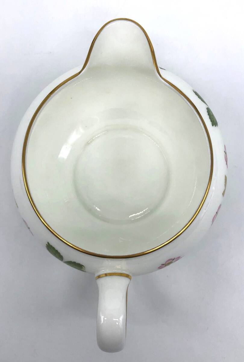 【中古美品】WEDGWOOD ウェッジウッド ワイルドストロベリー ミルクポット ミルクピッチャー 黒壺マーク（管14531）_画像5