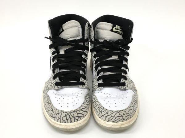 K11-329-0428-149▲【中古/送料無料】Nike Air Jordan 1 High OG White Cement ナイキ エアジョーダン1 ハイ OG ホワイト セメント 29.0cm_画像2