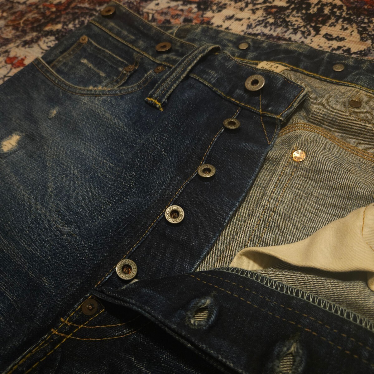 【名作】 RRL Baltimore Jeans 2nd 【34×34】 ボルチモア ジーンズ デニム ジョニー・デップ 米国製 肉厚 ヴィンテージ Ralph Laurenの画像5