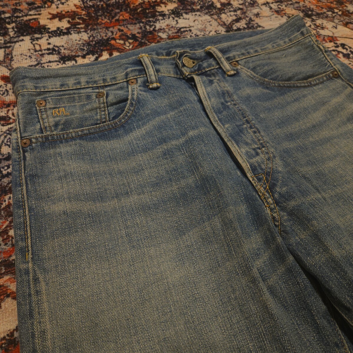 【USA製】 RRL West Coast Vintage 5 Pocket Jeans 【31×30】ウエストコースト ヴィンテージ ジーンズ デニム レザー Ralph Lauren 逸品_画像2