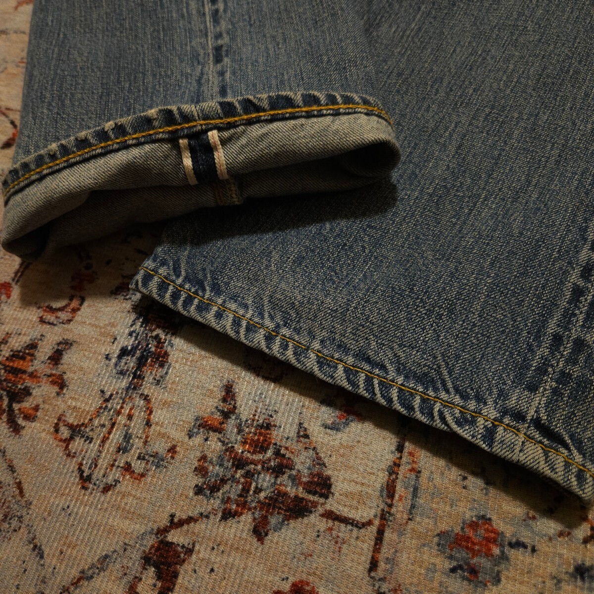 【USA製】 RRL Wyoming Wash Repaired Jeans 【31】 ワイオミング ウォッシュ リペアード ジーンズ デニム レザー ペンキ Ralph Lauren_画像7