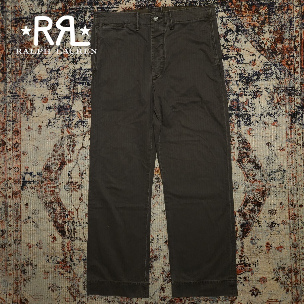 【逸品】 RRL 13 Star HBT Field Trousers 【31×30】 ヘリンボーンツイル フィールド トラウザー ガーメントダイ染め Ralph Laurenの画像1