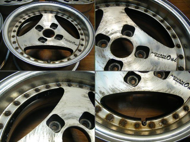 IB-183 ADVAN RACING Oni 15×7J/7.5J 4H-114.3 +15/+2 (4本) AE86 希少 当時物 アドバンレーシング オニ 送料は全国一律5500円 離島を除くの画像8