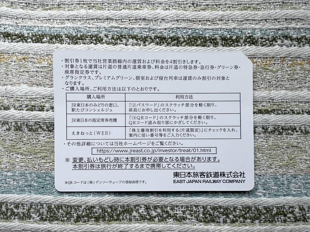 【送料込】ＪＲ東日本　株主優待割引券　１枚　有効期限２０２４年６月３０日_画像2