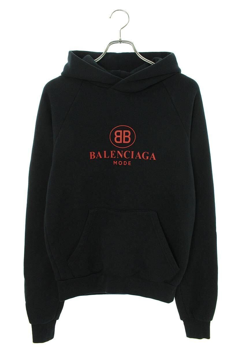BALENCIAGA バレンシアガ パーカー フーディー BBロゴ トップス ブラック 黒 Mの画像1