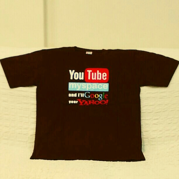 YouTube★おもしろジョークTシャツ★ブラウン★ギャグＴシャツ★ＸＸＬサイズ★茶★飲み会・コンパ★コットン１００％★激安★ の画像1