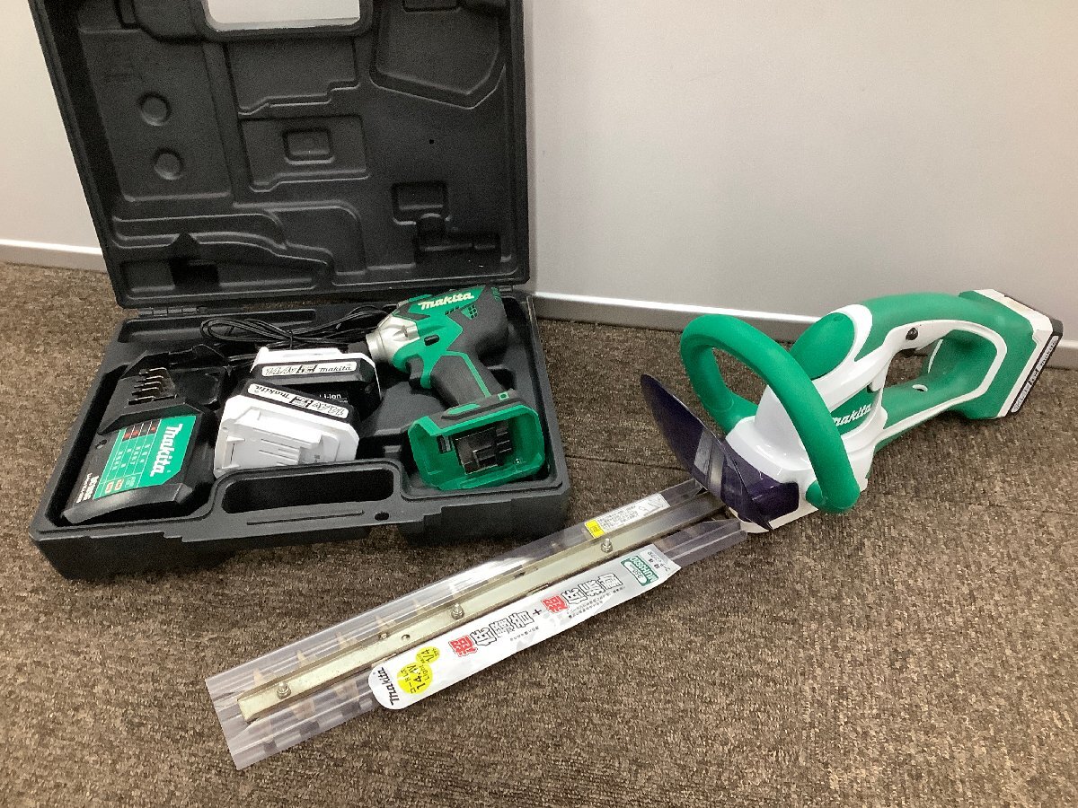 【中古】マキタ makita 充電式インパクトドライバー 14.4V MTD001DSAX グリーン 350mm 充電式 バリカン MUH352D 充電器 DC18SG