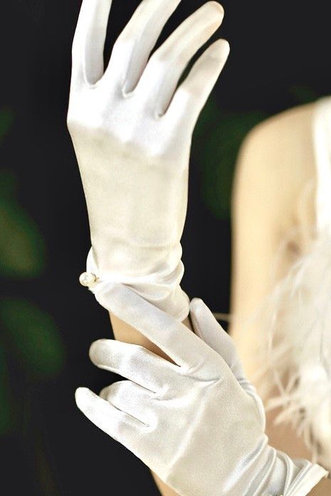  Short glove wedding wedding glove wedding pearl gloves white 