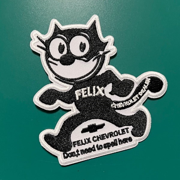 FELIX フィリックス 黒猫 シボレーディーラーのノベルティ「FELIX」 アイロンで簡単 WAPPEN ワッペン..._画像1