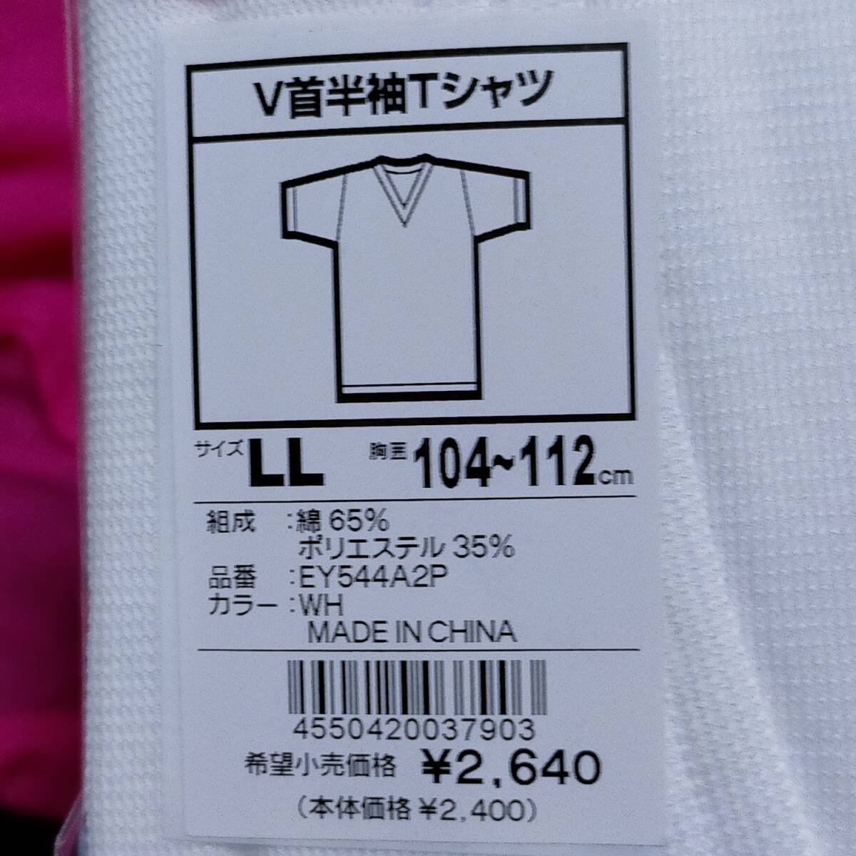 【定価1,320円】【LLサイズ】1枚のみ B.V.D. V首半袖Tシャツ 吸水速乾 通気性 カノコ編み_画像2