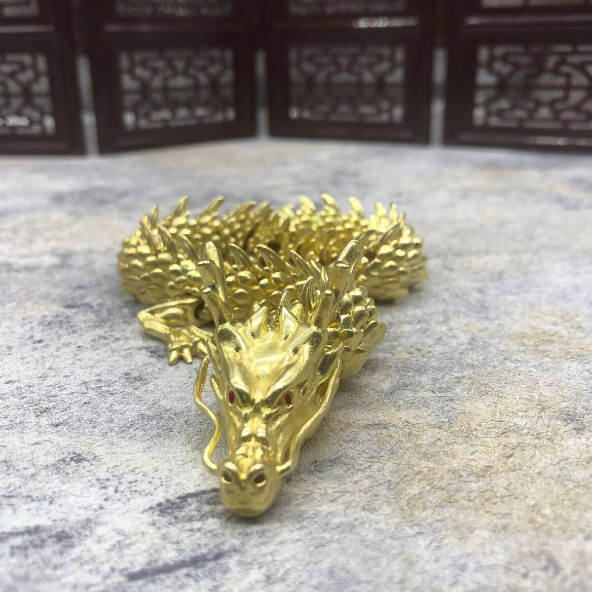 龍 ドラゴン 真鍮製 風水 開運 オブジェ 置物 ゴールド 干支 縁起 かっこいい おしゃれ 玄関 竜の画像3