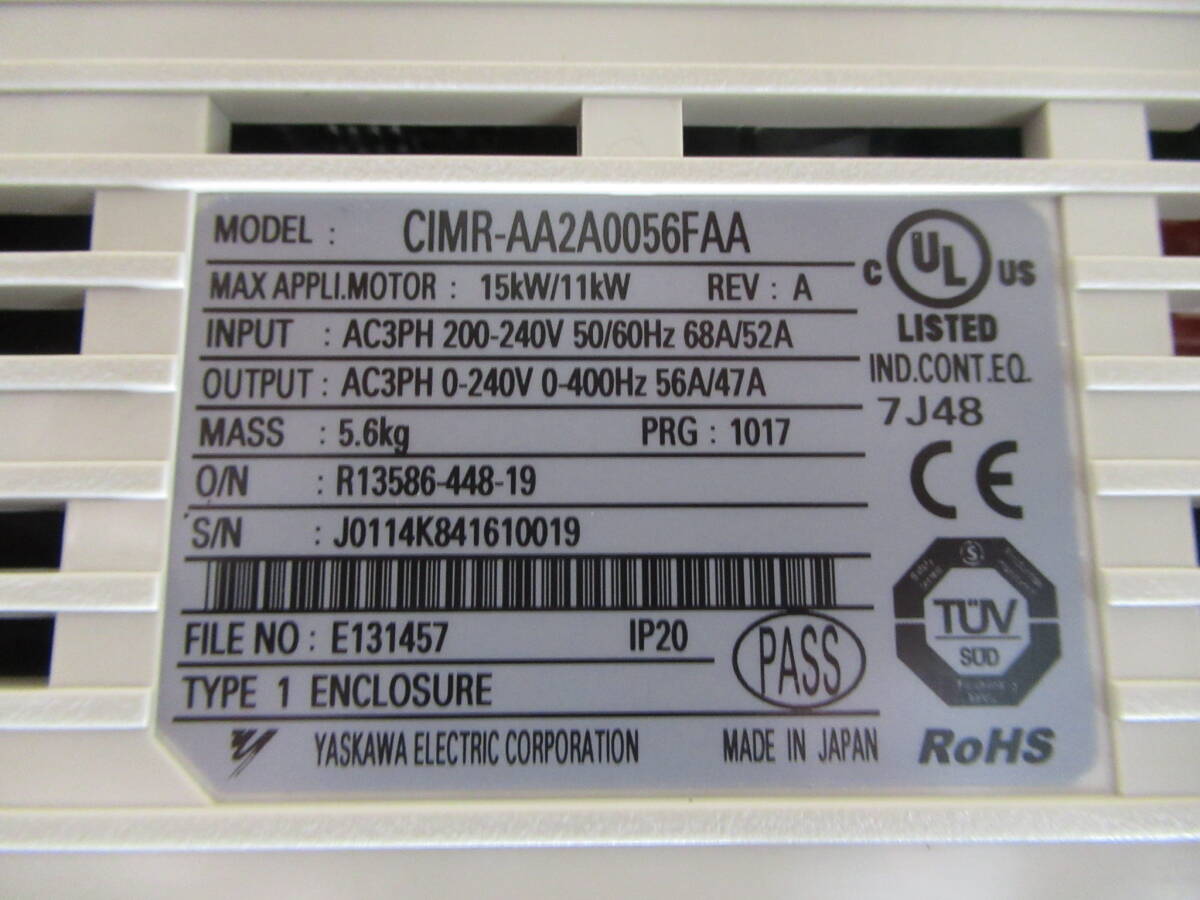 未使用品 YASKAWA 安川電機 Ａ１０００ インバーター CIMR-AA2A0056FAA 管理6MS0405J13の画像7