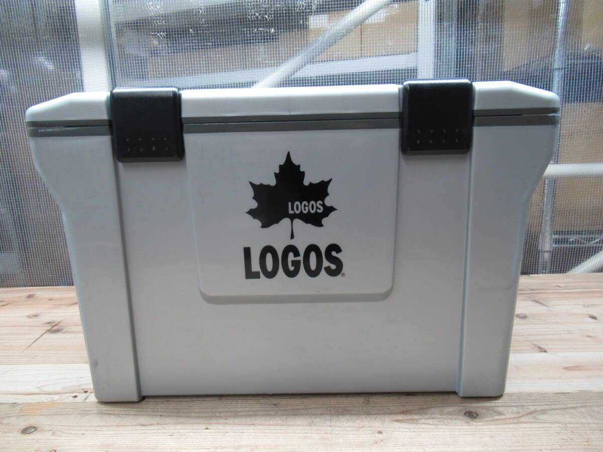 LOGOS ロゴス クーラー ボックス サイズ 約 49cm×26cm×30cm 肩掛けベルト付 アウトドア キャンプ BBQ 管理6CH0415Aの画像1