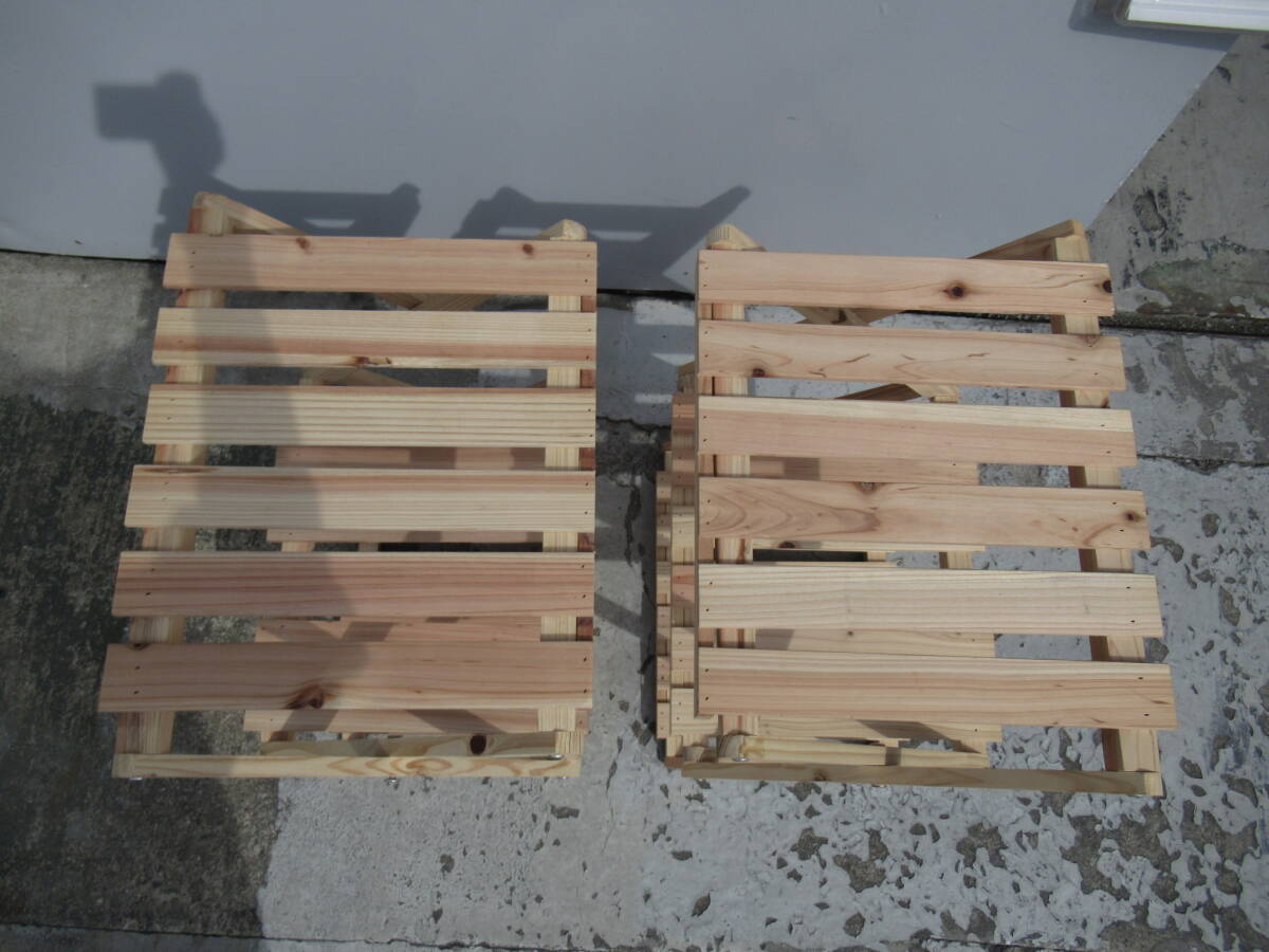 木製 折りたたみ キッチン ラック 2個 セット 収納 キャンプ アウトドア BBQ 管理6CH0415D42_画像3
