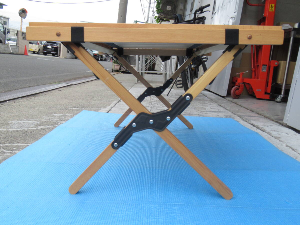 Hilander ハイランダー ロール ウッド テーブル 収納袋 付 高さ 約43cm アウトドア BBQ キャンプ 管理6CH0422Gの画像2