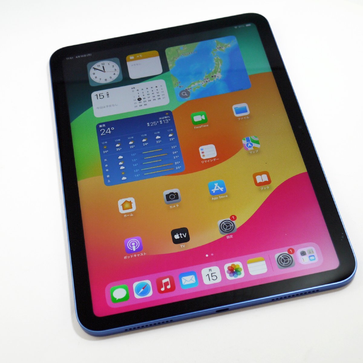 USED良品・保管品 apple iPad 第10世代 Wi-Fi 64GB Blue MPQ13J/A A2696 アップル アイパッド タブレット ブルー 外箱付 初期化済みの画像2