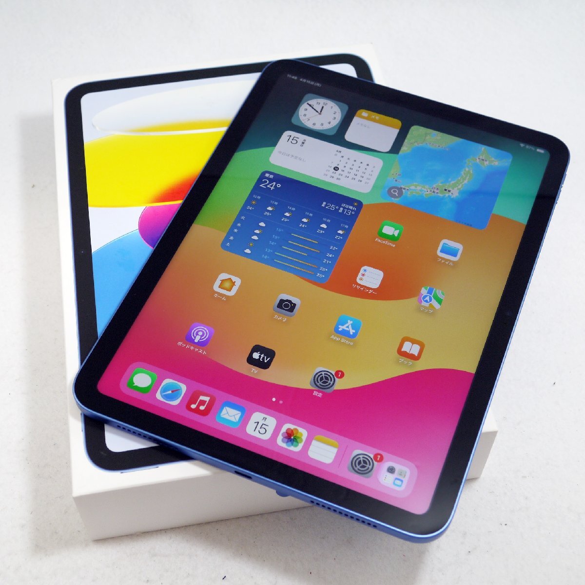 USED良品・保管品 apple iPad 第10世代 Wi-Fi 64GB Blue MPQ13J/A A2696 アップル アイパッド タブレット ブルー 外箱付 初期化済みの画像1