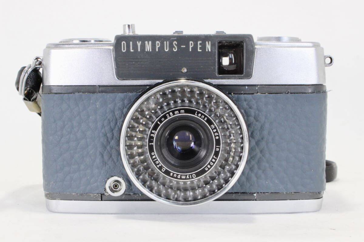 完動品 赤ベロOK OLYMPUS PEN EE2　ハーフカメラ　リメイク　ブルーグレー　本革_画像1