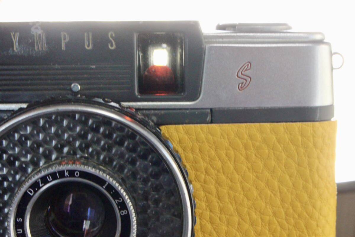 完動品 赤ベロOK OLYMPUS PEN EE　ハーフカメラ　リメイク　イエロー　レザー