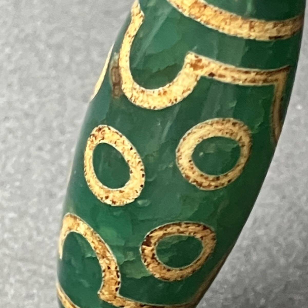 フリーサイズブレスレット 綠龍紋瑪瑙 七眼天珠の画像4