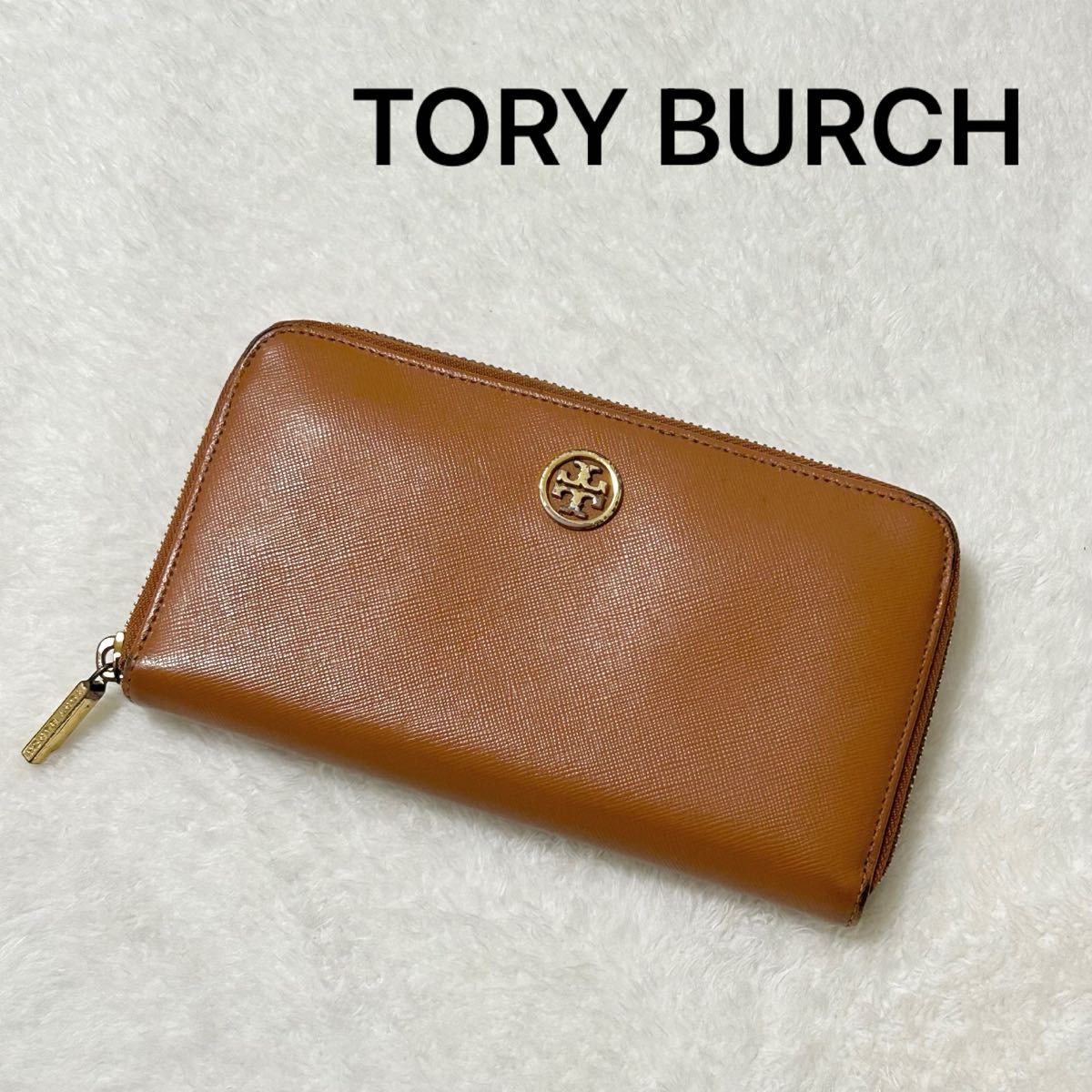 TORY BURCH トリーバーチ レザー ゴールド ロゴ 長財布 財布 ロングウォレット ブラウン