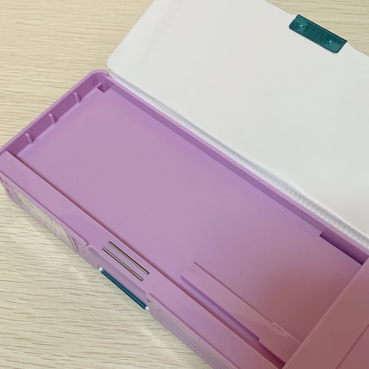 紫 熊 くま 女の子 多機能 筆箱 小学生 ペンケース マグネット式 機能的  大容量 鉛筆削り付き 両面