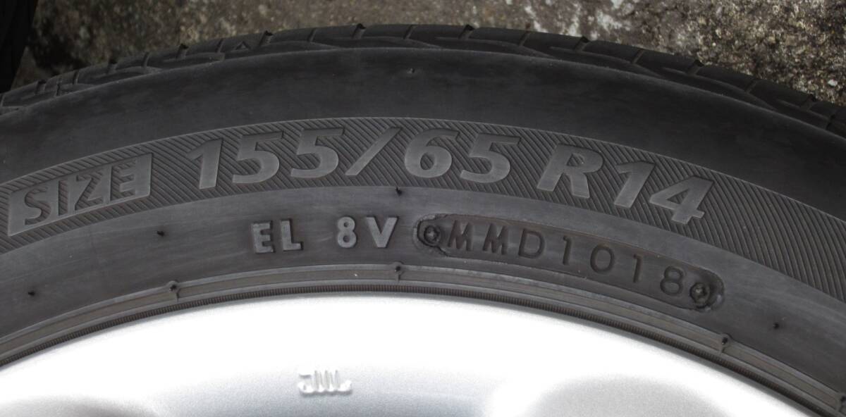 スズキ ラパン(H22S） 純正アルミホイール タイヤ付4本セット （中古品）の画像4