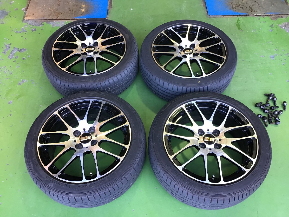 ★☆名古屋発 中古★【引取りOK】VW up!装着 BBS RE-L2 16×6.5 4/100 +40ブラックダイヤカット ダンロップ ルマンV 195/45R16 80W 20年の画像1