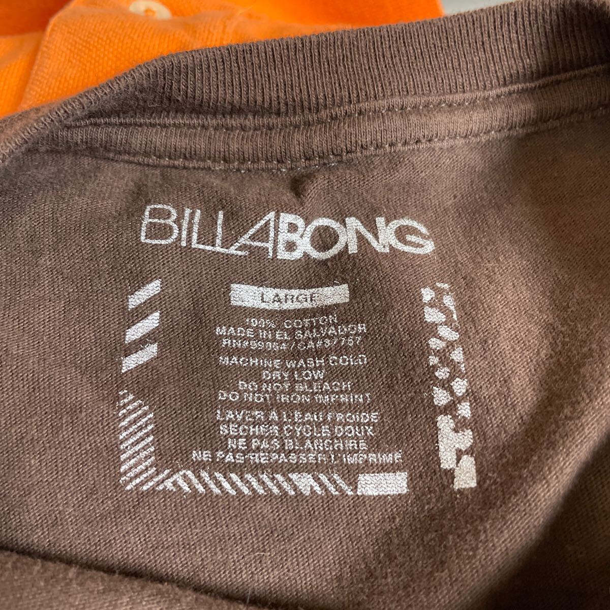 Tシャツ 半袖プリントTシャツ 半袖Tシャツ サイズL ビラボン 茶色 ブラウン アースカラー BILLABONG メンズ古着の画像8