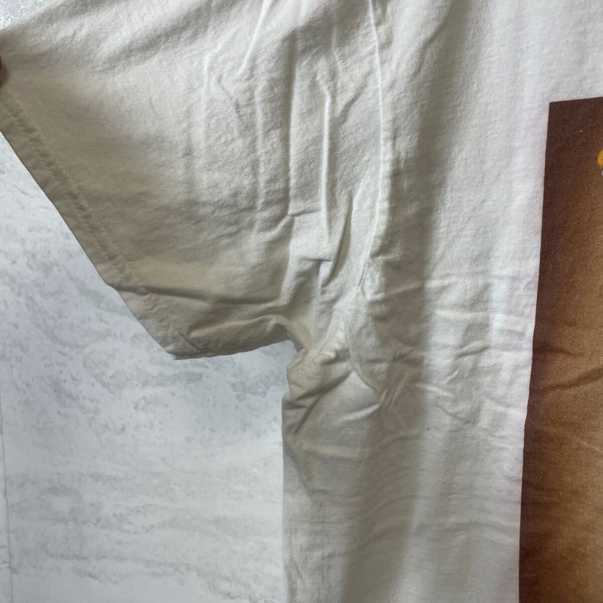 半袖 BIGプリントTシャツ 半袖TシャツサイズXL 白ホワイト コットンシャツ メンズ 古着の画像5