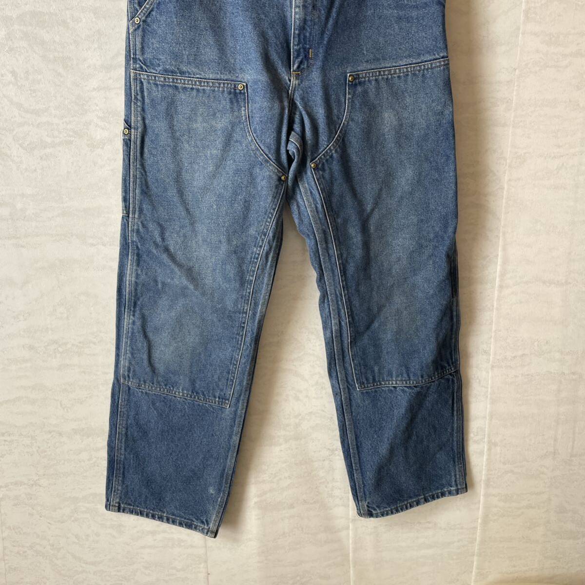 Carhartt Carhartt double knee Denim pants Vintage work pants star tag 80 period waist 88 blue Denim 90S men's old clothes 