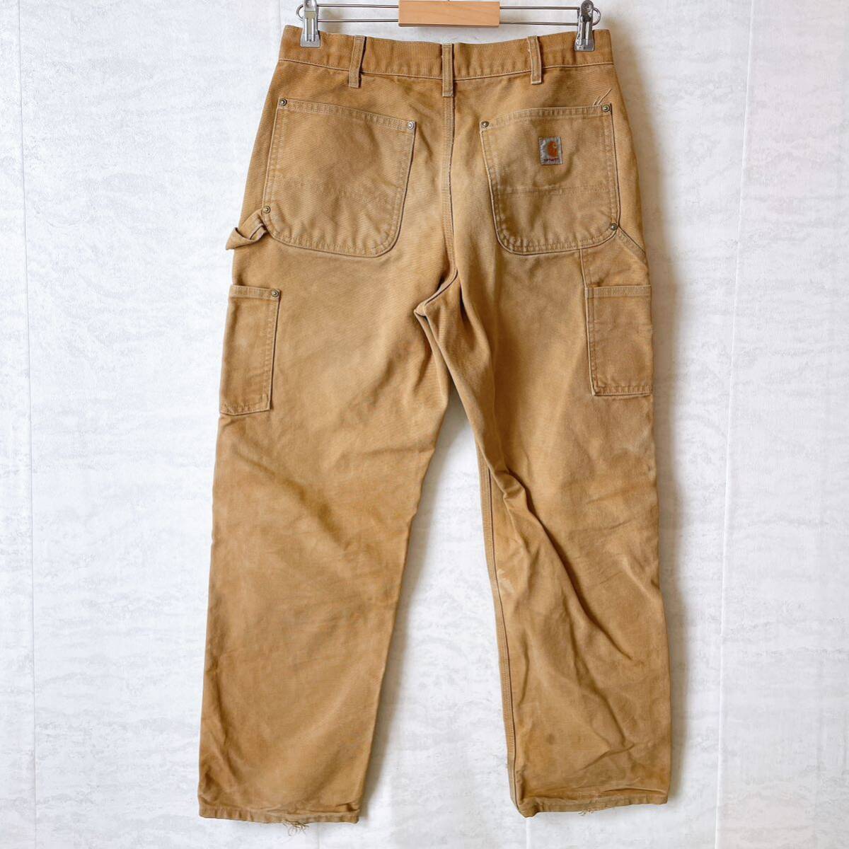 カーハート ダブルニー USA製 ダックペインターパンツ　キャメルカラー　ウエスト79センチ　サイズL CARHARTT_画像6