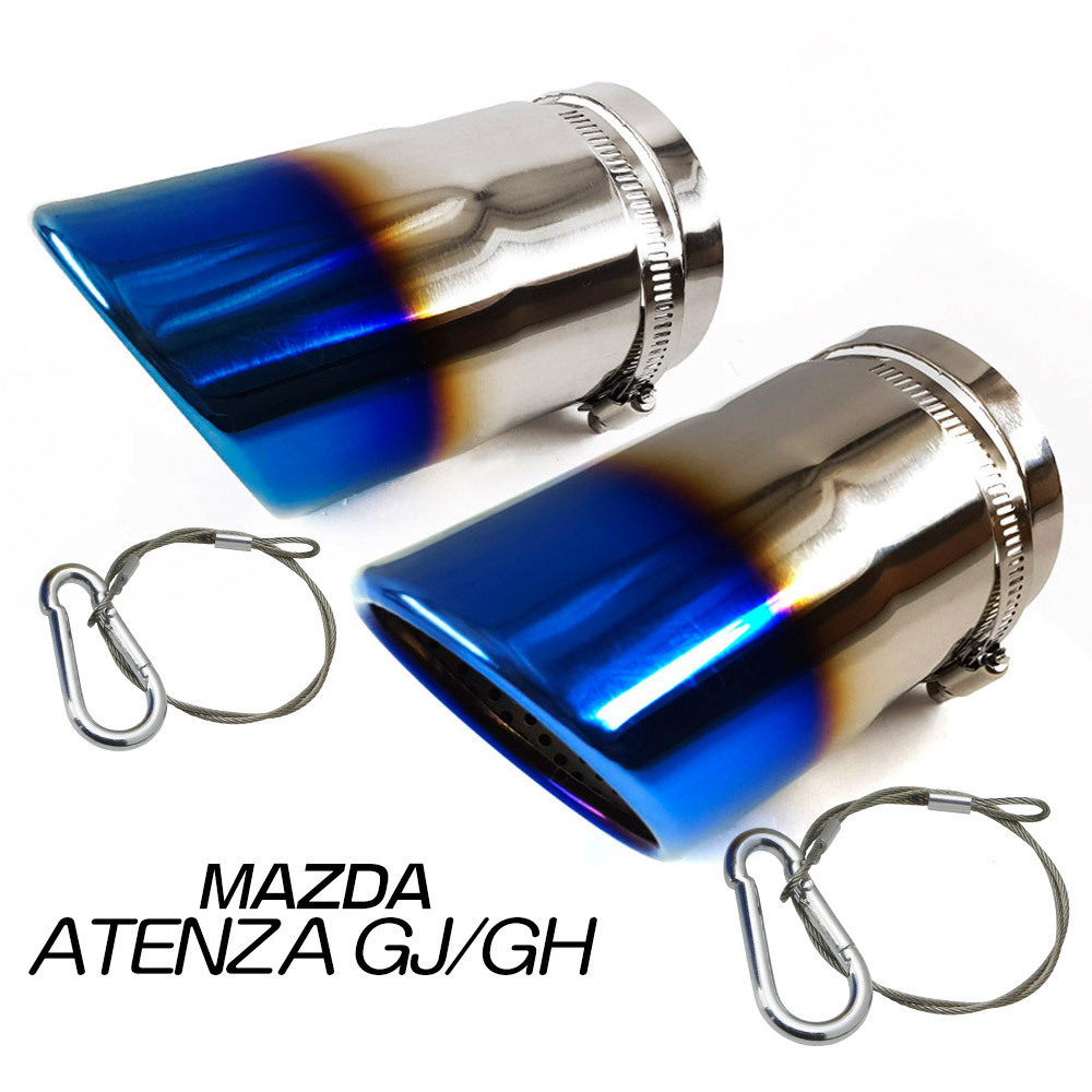 [ dropping out prevention wire attaching ] Atenza GJ GH series sedan / Wagon combined use muffler cutter titanium roasting drainage . attaching exterior stainless steel 2 piece set 