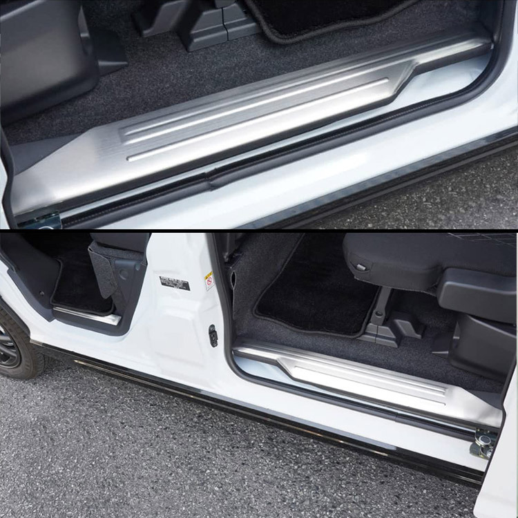ダイハツ 新型 アトレー ハイゼットカーゴ S700V S710V サイドドアステップガード 汚れ防止 ステンレス製 シルバー 8P_画像6