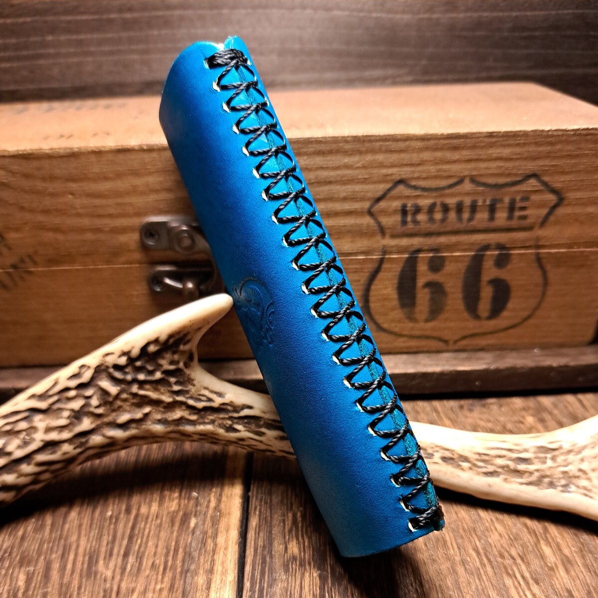 [ leather group atelier ] turquoise blue.*NativeAmerican*handmade* [iQOS ILUMA ONE] Iqos il ma one leather protection case * cow leather *TYPE1