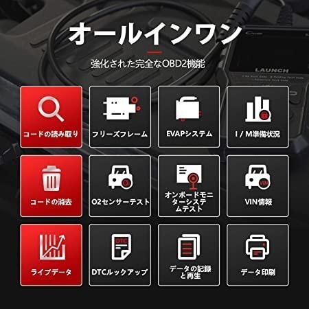 LAUNCH obd2 診断機 CR529 自動車故障診断機 obd2スキャンツール 日本語対応 bmw ベンツ トヨタ ハイブリッド スズキの画像4