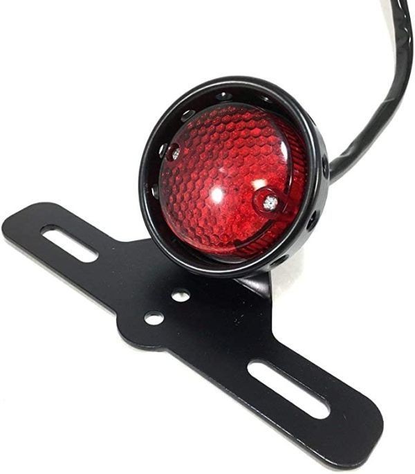 ONGMEIL ビンテージ LED テール ランプ ライト ナンバー灯 ステー 付き レッド レンズ バイクの画像2