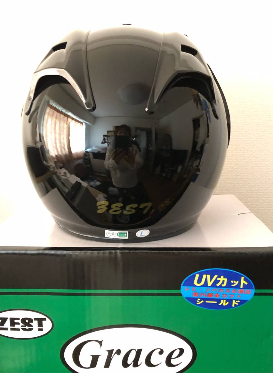 新品　ZEST　GRACE HELMET　テレオツータイプヘルメット　ZT-202　ブラック　Mサイズ　UVカットシールド付き_画像4