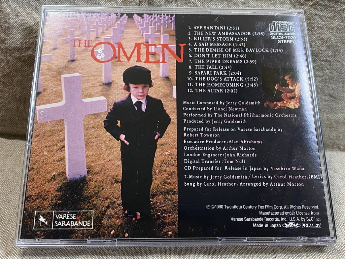  movie [THE OMEN] JERRY GOLDSMITH SLCS-7020 Japanese record with belt o- men 