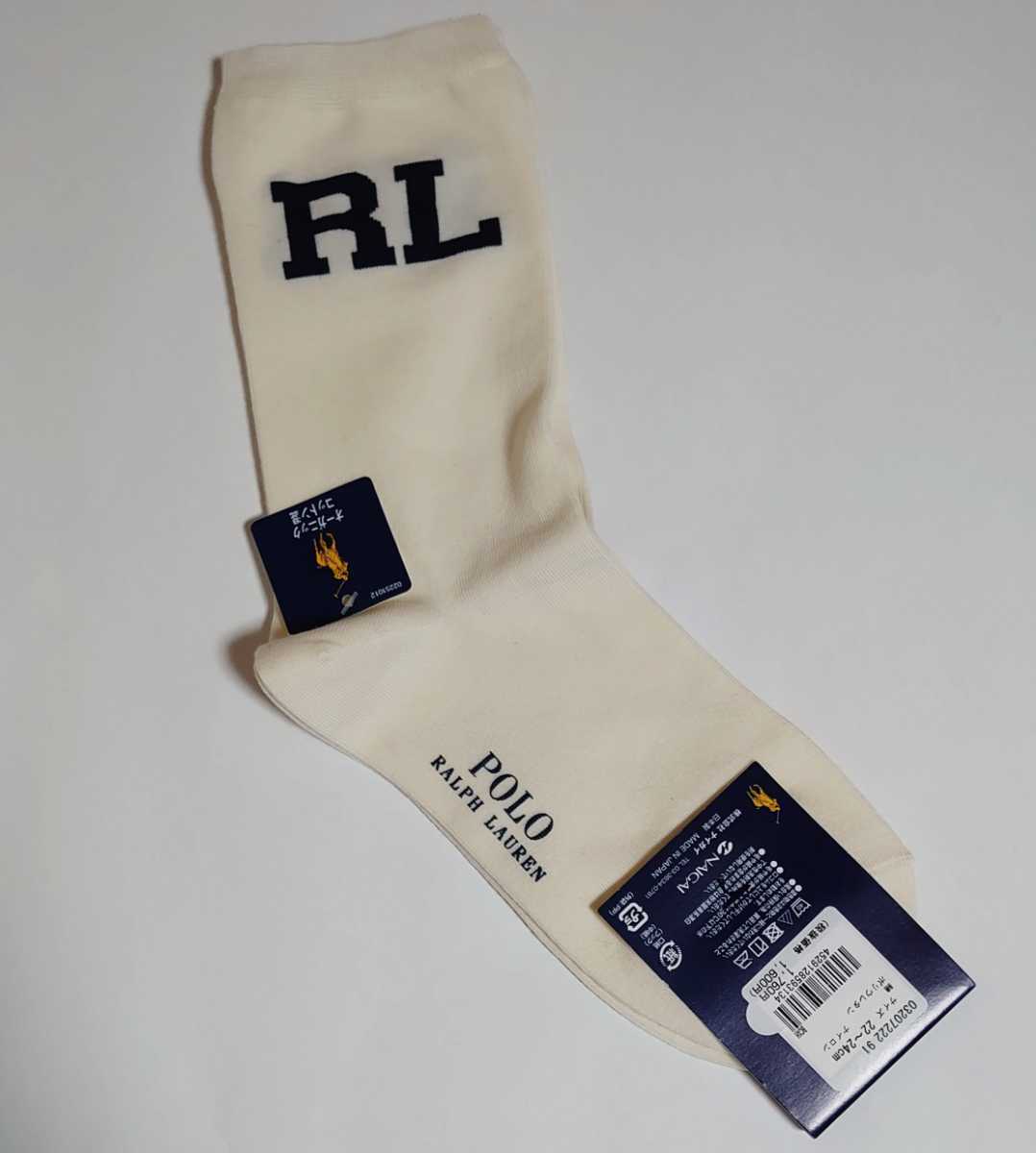 [新品]レディース/女性用/ソックス/靴下 POLO RALPH LAURENポロ ラルフローレン レディースソックス クルー丈 22~24cm  オフホワイトの画像6